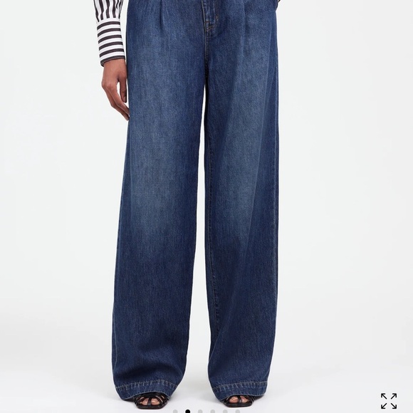 Madewell Harlow Women's Flare & Wide Leg Jeans - Dark Blue - Picture 2 of 9
